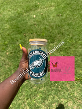 Load image into Gallery viewer, Philly Eagles Football Glass Cans
