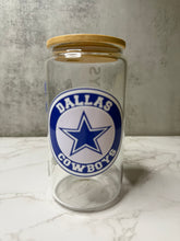 Load image into Gallery viewer, Dallas Cowboys 16oz Glass Can
