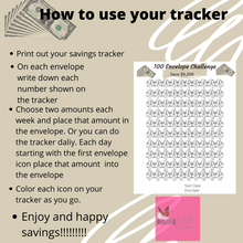Load image into Gallery viewer, Printable Instant Download 100 Envelope Challenge $5,050
