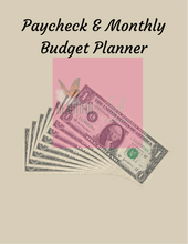 Load image into Gallery viewer, Paycheck &amp; Monthly Budget Planner Printable Instant Download
